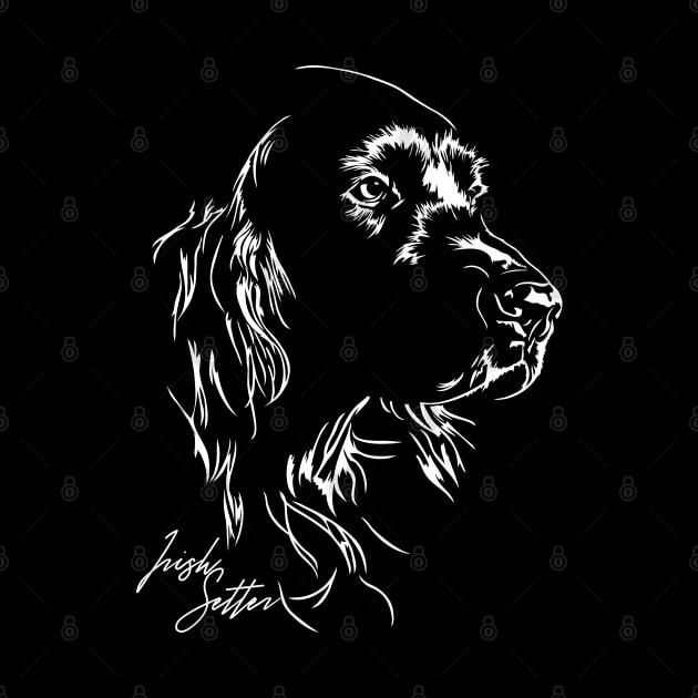 Funny Proud Irish Setter hunting dog portrait by wilsigns