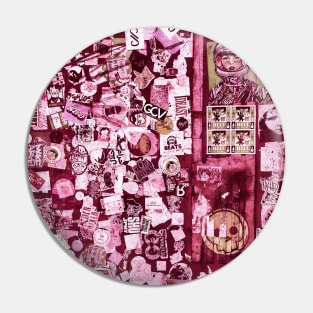 Pink Sticker Street Art NYC Pin