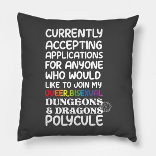 Accepting applications to join my queer, bisexual dungeons and dragons polycule Pillow