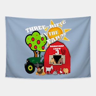 Kids Birthday 3 year old Farming Themed Birthday Party Tapestry