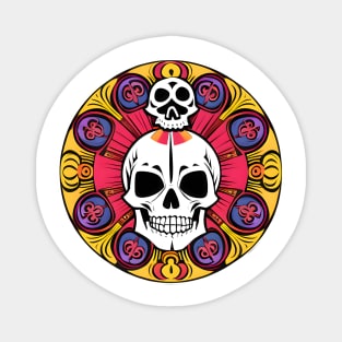 Floral Day of the Dead Skull Magnet