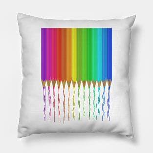 Melting Rainbow Pencils Pillow