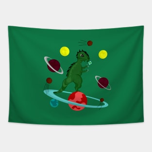 Dinosaur in Space Tapestry