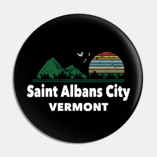 Mountain Sunset Flying Birds Outdoor Saint Albans City Vermont Pin