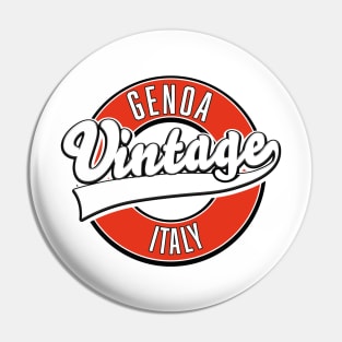 Genoa italy vintage style logo Pin