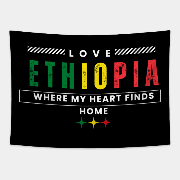 Love Ethiopia Tapestry by Amharic Avenue