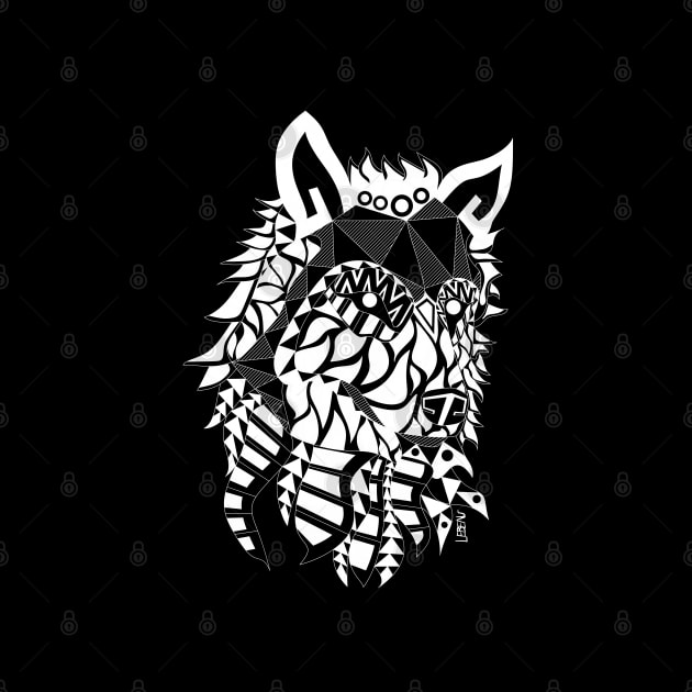 he wolf ecopop in chicano style mandala pattern art by jorge_lebeau
