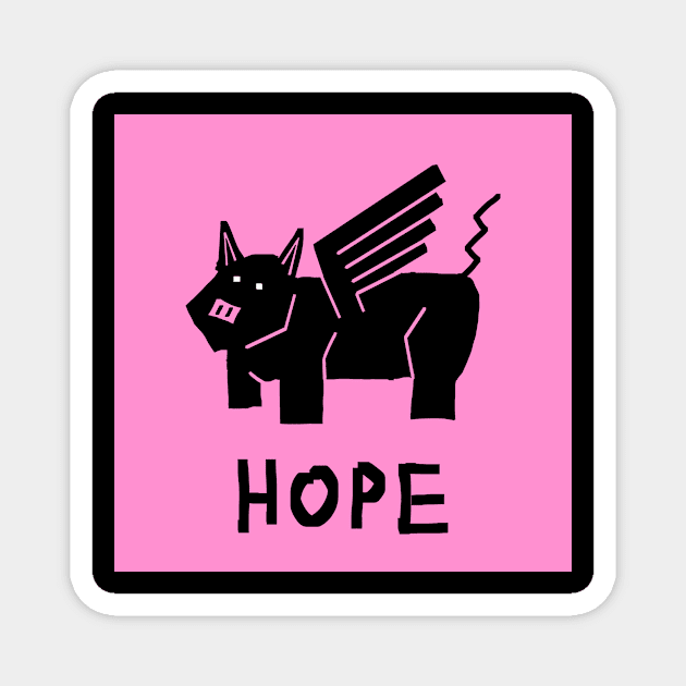 Pig Hope Magnet by cavepig