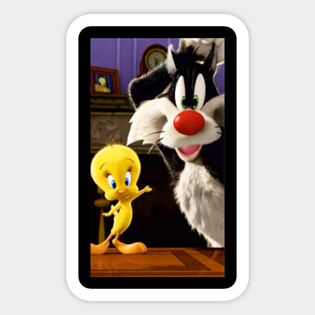 Cartoon Tweety Bird And Sylvester Cat Chick Sticker Teepublic