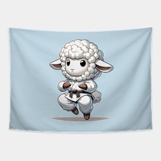 cute sheep kung fu Tapestry