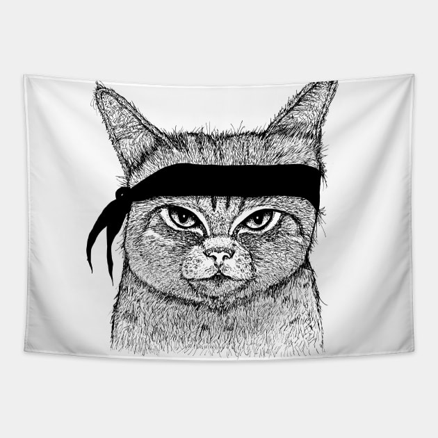 Bandit Cat Tapestry by msmart