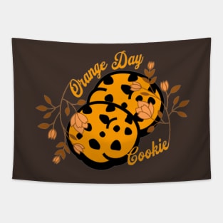 Orange Day Cookie, Flowers Tapestry