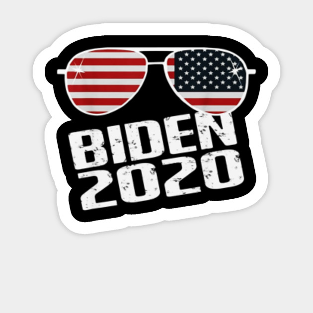 Biden S Sunglasses American Flag Tee Funny Joe Biden 2020 Bidens Sunglasses American Flag Sticker Teepublic
