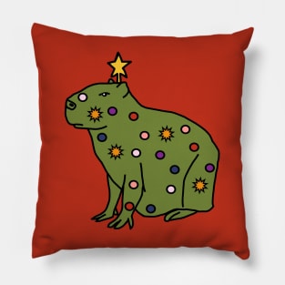 Funny Christmas Tree Capybara Pillow