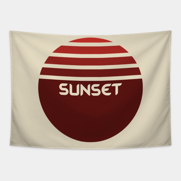 Sunset Corp Logo Tapestry by Claire French