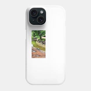 zen japanese river park ecopop landscape photograph Phone Case