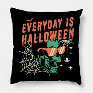 Everyday Is Halloween Skeleton Skull with Sunglasses Spooky Pillow