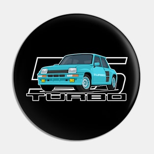 Car 5 Turbo 1980 v2 aqua Pin