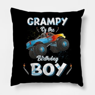Grampy Of The Birthday Boy Monster Truck Bday Men Grandpa Pillow