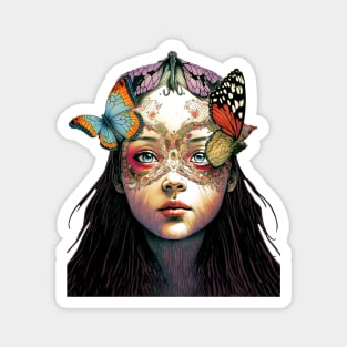 Butterfly Princess No. 4: Perfection is Overrated on a Dark Background Magnet