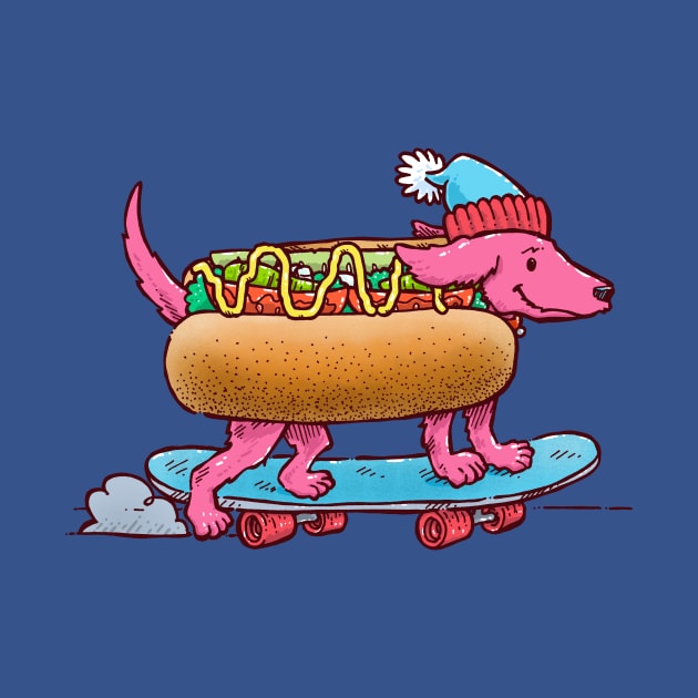 Chicago Weiner Dog Skater by nickv47