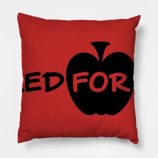 red for ed (black apple) Pillow