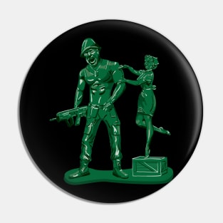 Green Army Man Vaccine Pin