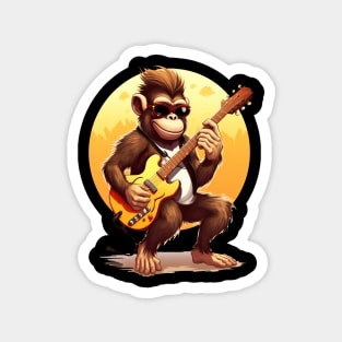 Monkey Playing Guitar Magnet