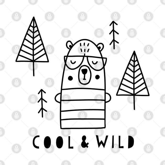 Cool and Wild. Woodland Onesie design by Satic