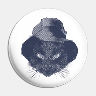 detective black cat Pin