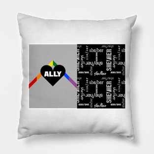 Queer Ally, She/Her Pronouns - Identity Pride Pillow