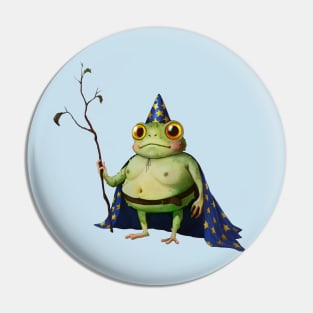 Wizard Frog in a Star Cape and Hat Pin