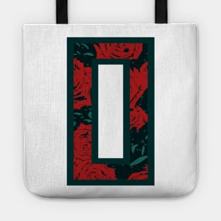 Modern Rose Floral Initial Name Alphabet - Letter O Tote