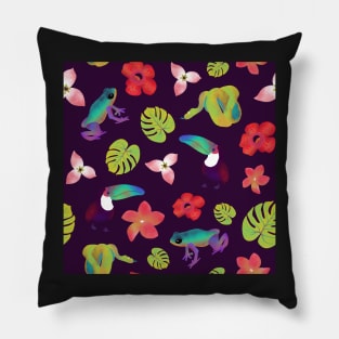 Rainforest Purple Poison Dart Frogs Pillow