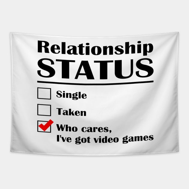 Relationship Status Video Games Tapestry by ChelsieJ22