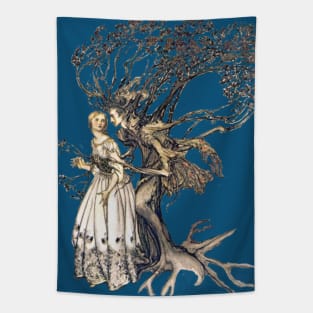 Fairy Tale: Young Woman and a Enchanted Man Tapestry