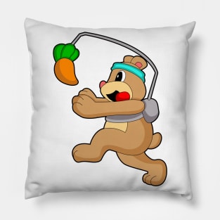 Bear Running Carrot Pillow