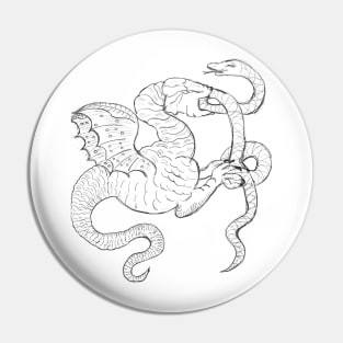 Dragon which strangle a snake Pin