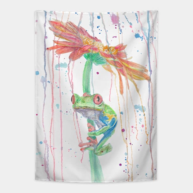 Red Eyed Frog Tapestry by RSalasArt