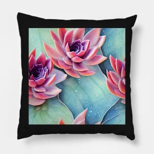 Watercolor succulent pattern Pillow