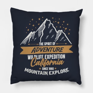 Spirt Of Adventure California Mountains Forest Pillow