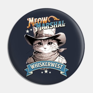 Meow Marshal of Whiskerwest - The Purrr-fect Cowboy Cat Sheriff Pin