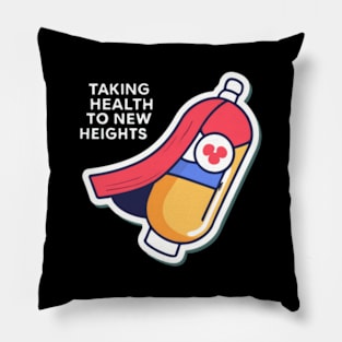 Superhero Capsule - Taking Health To New Heights Pillow