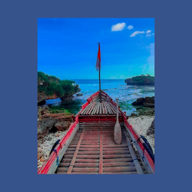 A coastal view point made from a bamboo longtail boat by kall3bu