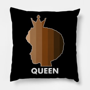 Melanin, Afro Melanin Queen, Black Pride, Skin shades Pillow