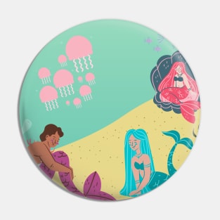 Merpeople Under the Sea Pin