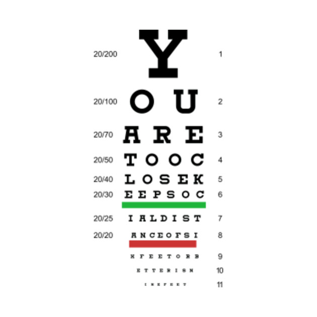 social distancing eye chart black print edition eye