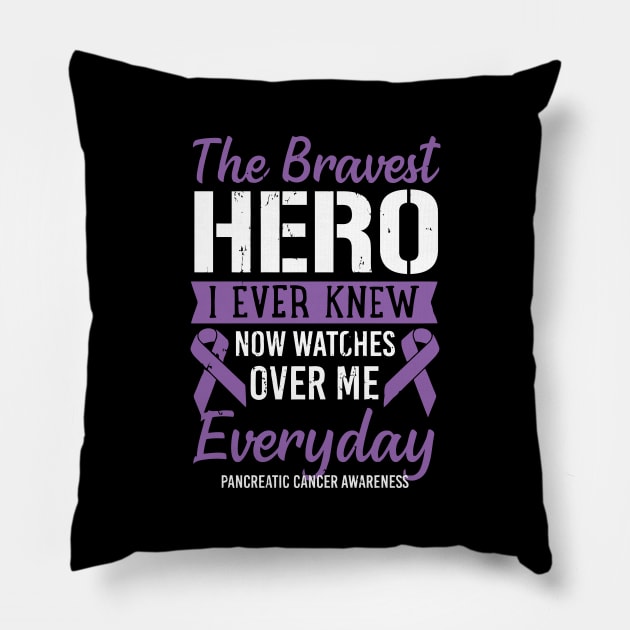The Bravest Hero Pancreatic Cancer Awareness Pillow by tanambos