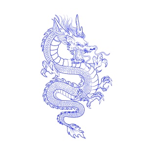 Blue Asian Dragon T-Shirt