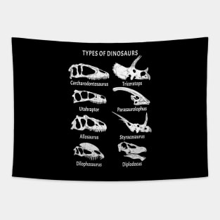 Types of Dinosaurs Table for Kids Tapestry